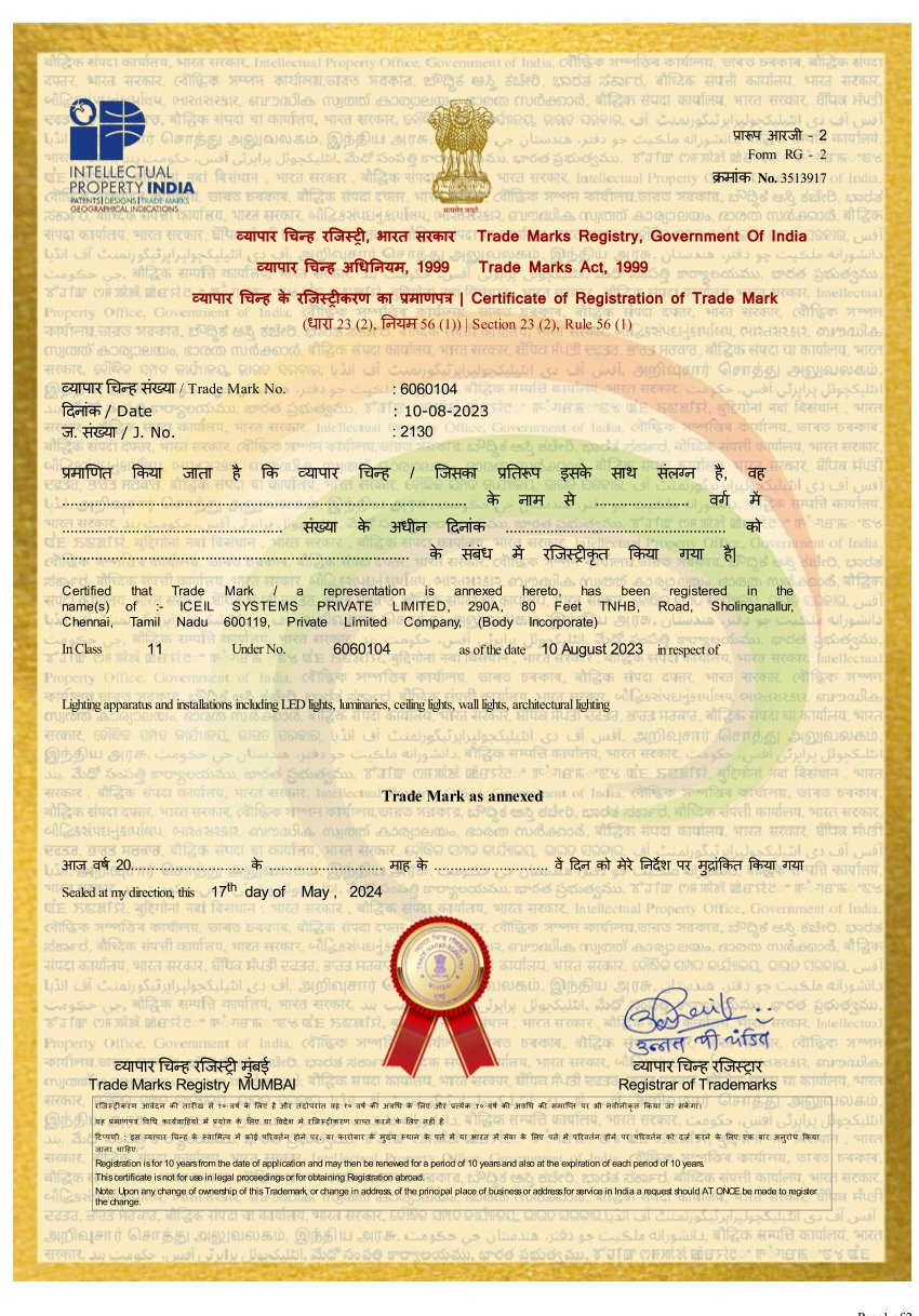 Trademark - Iceil - Class 11